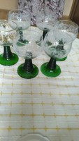 Grape green stemmed glass 6 pieces perfect
