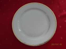 Lowland porcelain, gold-plated flat plate. He has!
