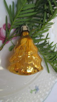 Üveg karácsonyfadísz arany fenyőfa