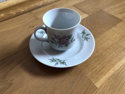 Alföldi rózsa mintás porcelán kávés / mokkás csésze + alj