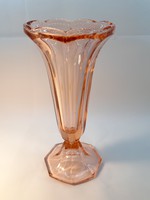 Lazacszínű, rózsaszín üveg váza