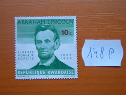 RUANDA RWANDA 10 C 1965 Abraham Lincoln halálának 100. évfordulója, 1809–1965  148P