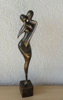 ART DECO   bronz szobor-Bensőséges szerelem-33 cm