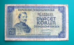 Csehszlovákia, 20 korun bankjegy (DN) - 1945