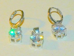 Pure white crystal stony white gold gold filled jewelry set