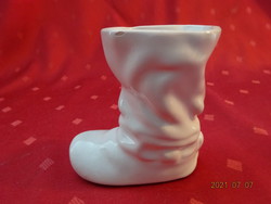 Glazed ceramic boots, height 8.5 cm. He has!