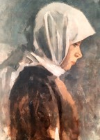 Ék Sándor festmény, női portré