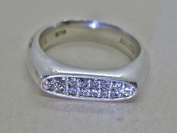 Gyönyörű art deco kristályos ezüst gyűrű