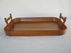 Retro ... Breakfast tray with wooden handles