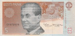 Észtország 5 korona, 1994, UNC bankjegy
