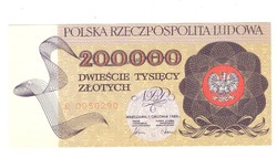 200000 zloty zlotych 1989 Lengyelország UNC