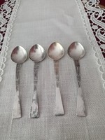 4 marked, antique silver-plated art deco coffee spoons