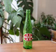 Retro üdítős üveg - zöld Gyöngy üdítős üveg palack  - reklámtárgy