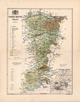 Temes megye térkép 1887 (5), vármegye, atlasz, eredeti, Kogutowicz, Gönczy, 44 x 57 cm, Temesvár