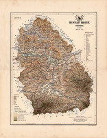 Hunyad megye térkép 1889 (5),vármegye, atlasz, Kogutowicz, 44 x 57 cm, eredeti, Vajdahunyad, Vaskapu