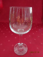 Stemmed wine glass with gold decoration, height 18 cm. He has!
