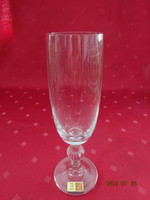 Német kristály, pezsgős pohár, magassága 19 cm, átmérője 5 cm.