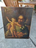 Barokk festmény,18.sz. Szent József a gyermek Jézussal