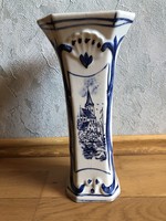 Nagyméretű Holland - Delfts Blauw ( Delfti ) kék váza - jelzett