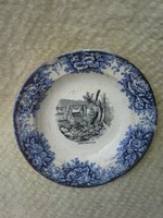 Antique, August Nowotny Altrohlau, scenic wall plate, decorative plate, cobalt blue. CHEAPER!