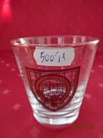 Glass cup with golden rim, height 8.5 cm, diameter 7.5 cm. He has!