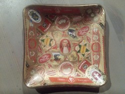 Leather bowl decorated with cigar labels