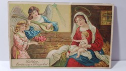 Régi képeslap "Boldog karácsonyi ünnepeket" üdvözlőlap, levelezőlap