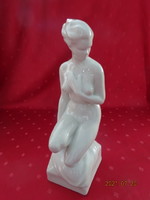 Aquincum porcelán figura, fehér színű női akt szobor, magassága 30 cm. Vanneki!