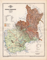 Bereg vármegye térkép 1896 (3), lexikon melléklet, Gönczy Pál, 23 x 30 cm, megye, Posner Károly