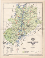Csongrád vármegye térkép 1896 (2), lexikon melléklet, Gönczy Pál, 23 x 30 cm, megye, Posner Károly