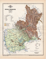 Bereg vármegye térkép 1896 (4), lexikon melléklet, Gönczy Pál, 23 x 30 cm, megye, Posner Károly