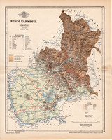 Bereg vármegye térkép 1893 (5), lexikon melléklet, Gönczy Pál, 23 x 29 cm, megye, Posner Károly