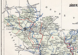 Jász - Nagykun - Szolnok vármegye térkép 1894 (5), lexikon melléklet, Gönczy Pál, 23 x 29 cm, megye