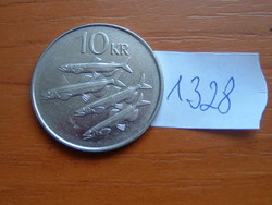 IZLAND 10 KORONA 1996 Csuklyás hal, Nikkellel borított acél #1328