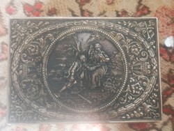 Antik ezüst német rosenau doboz angyal