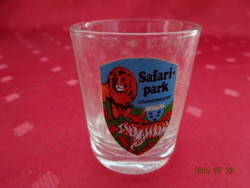 Glass brandy cup, safari park - ganserndorf with inscription and view. He has!