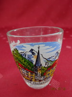 Glass brandy cup with the inscription bad hofgastein and a view. He has!