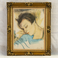 Modern looking painter: sleeping girl with iron element (1887-1957)