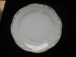 Zsolnay lapos tányér , GUNDEL feiirattal , arany tollazott    257   mm  ,  jelzett