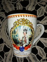 Erzsébet királyné uralkodásának 60 éves jubileumára kiadott csésze ritkaság!!