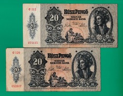 20 Pengő  bankjegy - 1941 - 2 db - (1.)