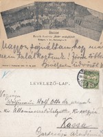 Budapest Buzik András Diófa vendéglő 1902 RK Magyar Hungary kb 1cm szakadás. F2026