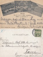Budapest Buzik András Diófa vendéglő 1902 RK Magyar Hungary kb 1cm szakadás