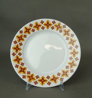 1F224 Retro Zsolnay barna-sárga mintás porcelán süteményes tányér