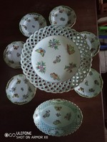 Fabulous antique Herend Victoria pattern 6 person cake set