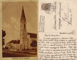 Dombovár Ág. ev. templom . arany lap 1940 RK Magyar Hungary
