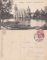 Budapest Városligeti tó a Vajdahunyad várral 1917 RK Magyar Hungary
