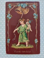 Régi húsvéti képeslap angyalos harangos levelezőlap