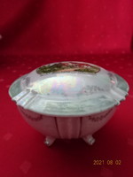German porcelain, luster-glazed bonbonier, Mütterheim view, diameter 9.5 cm. He has!
