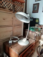 Kaiser típusú asztali lámpa, ezüst burás ipari lámpa, loft